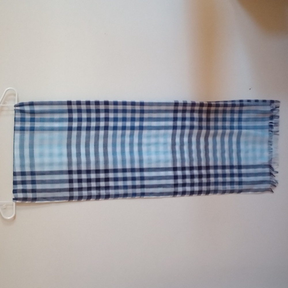 MUJI INDIAN COTTON SCARF, 100% COTTON, SEVERAL SHADES OF BLUE - Picture 3 of 6